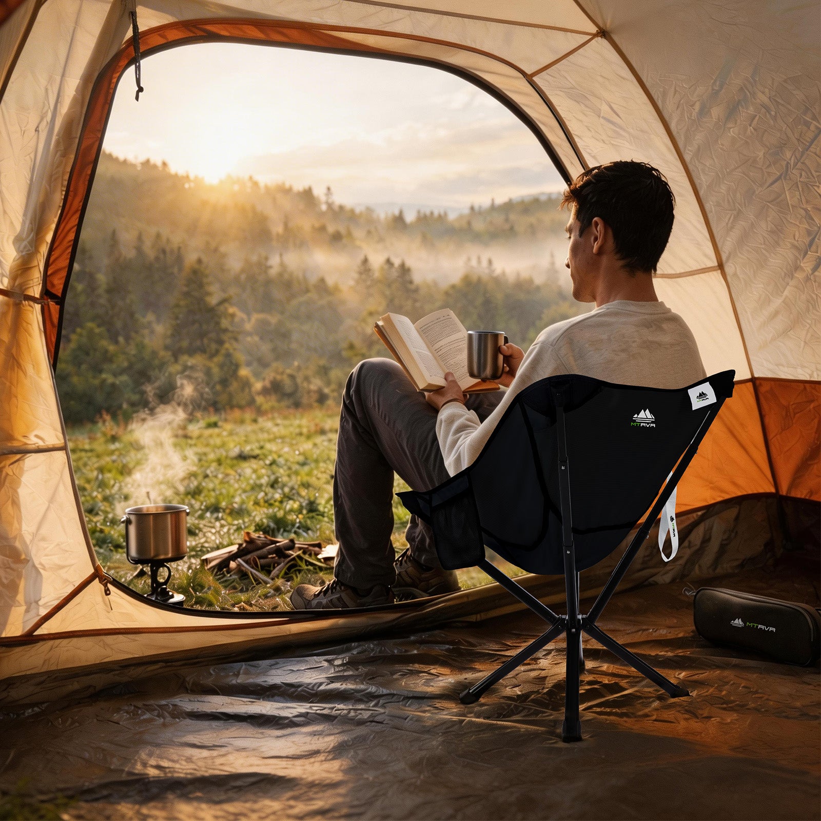 MTRVR Ultralight Backpacking Chair E - Compact Camping Chair 200 lbs