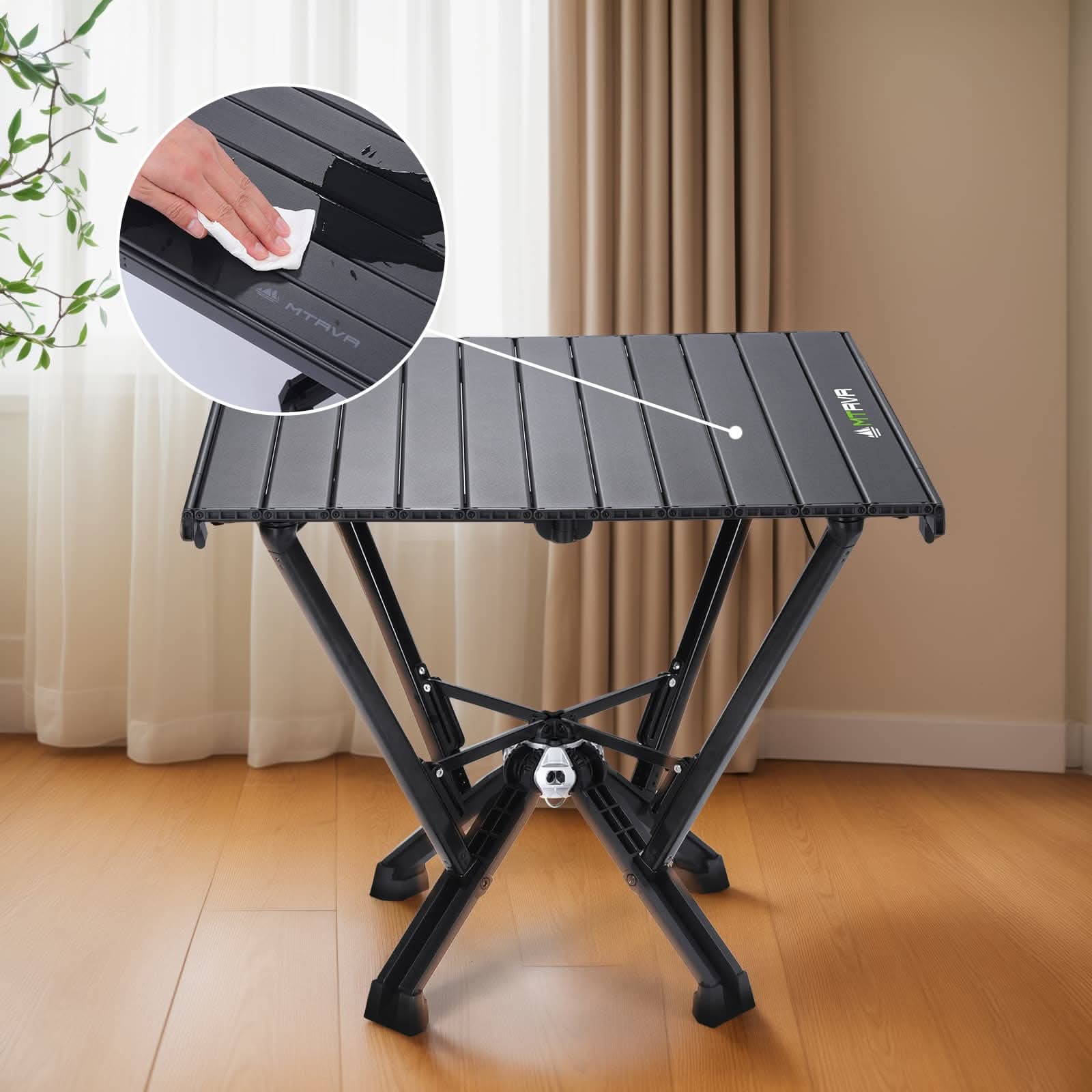 MTRVR Aluminum Frame Portable Roll Top Camp Table