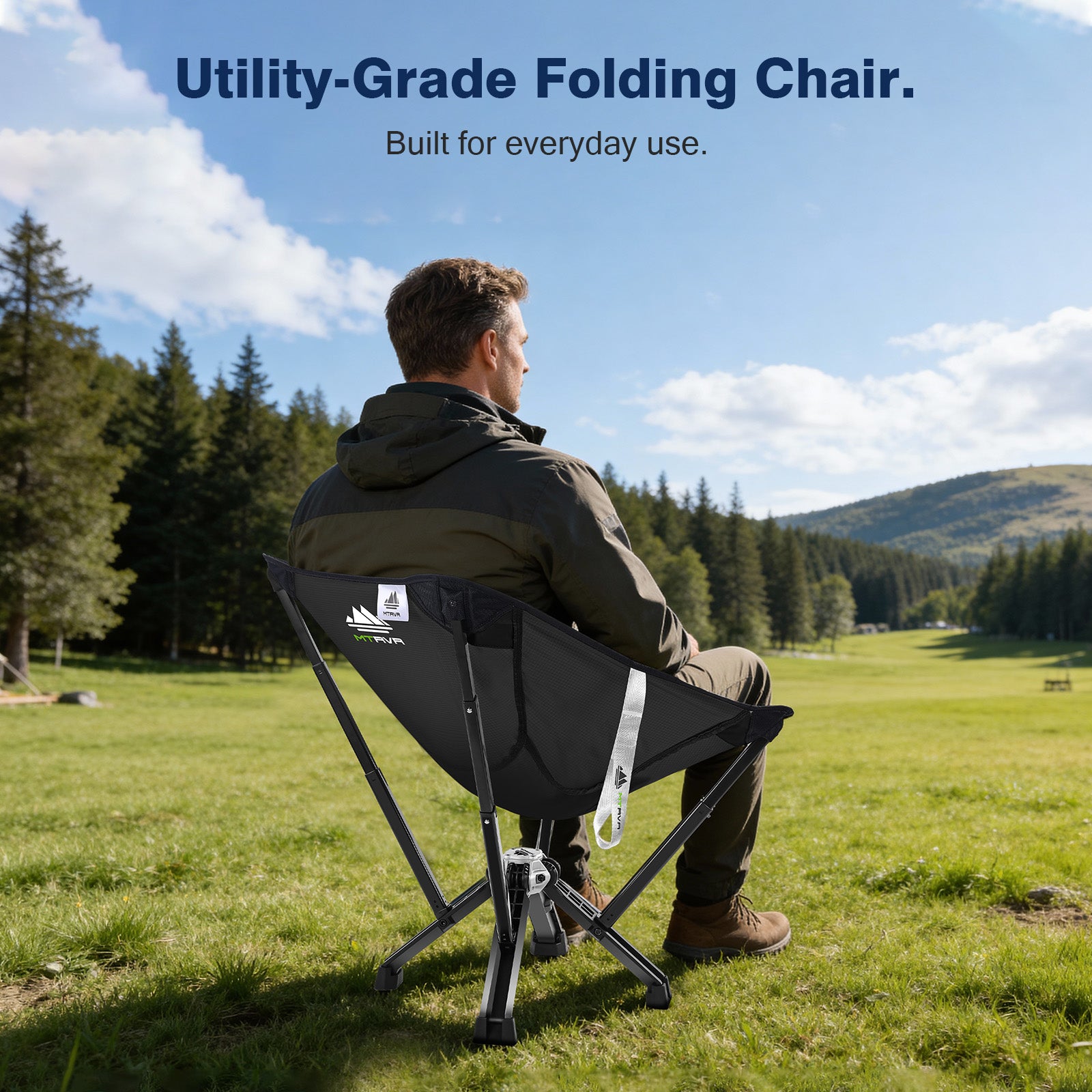 MTRVR Premium Folding Camping Chair for Heavy Big Guys