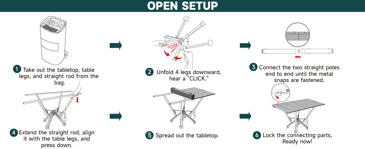 MTRVR Aluminum Metal Folding Table