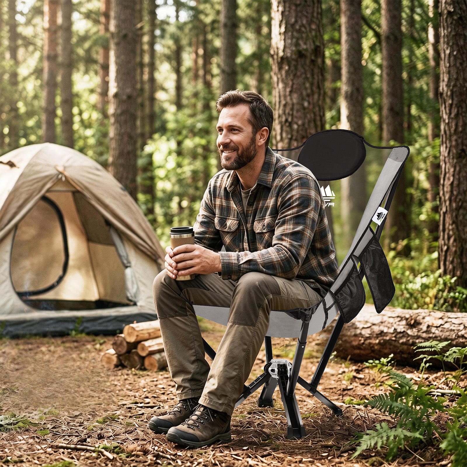 MTRVR High Back Camping Chair D - Heavy Duty Oversized Chair 450 lbs