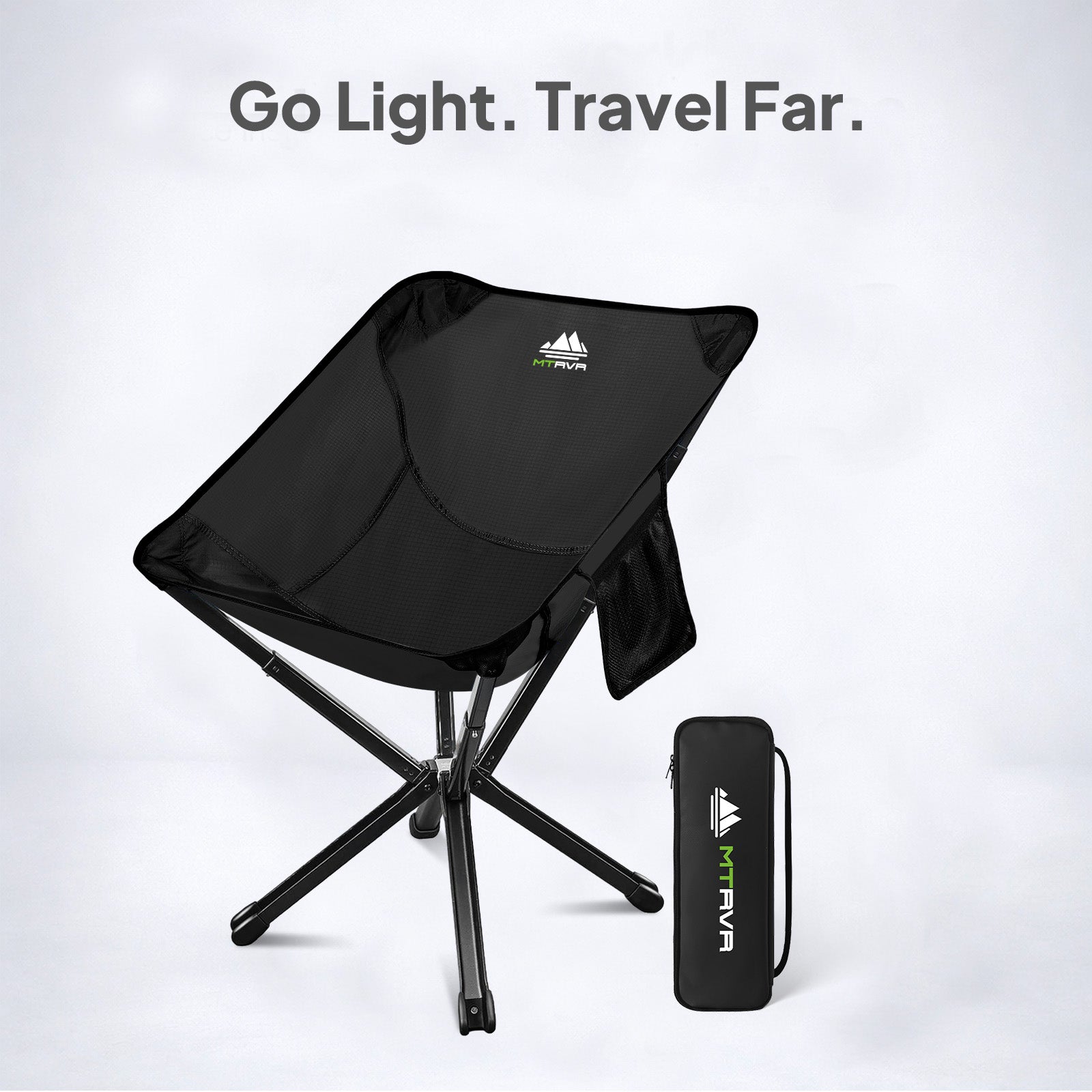 MTRVR 折りたたみアウトドアチェア 黒 MTRVR Premium Folding Camping Chair for Heavy Big Guys