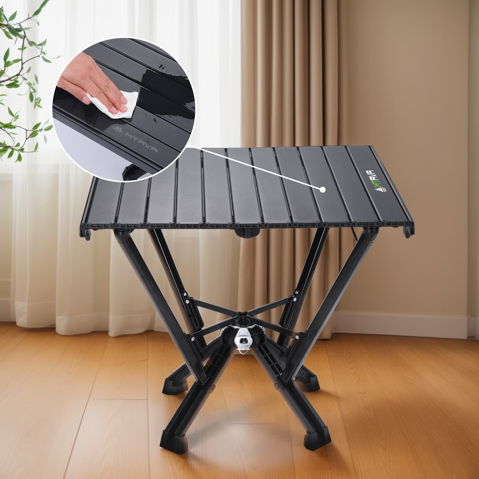 MTRVR Aluminum Frame Portable Roll Top Camp Table