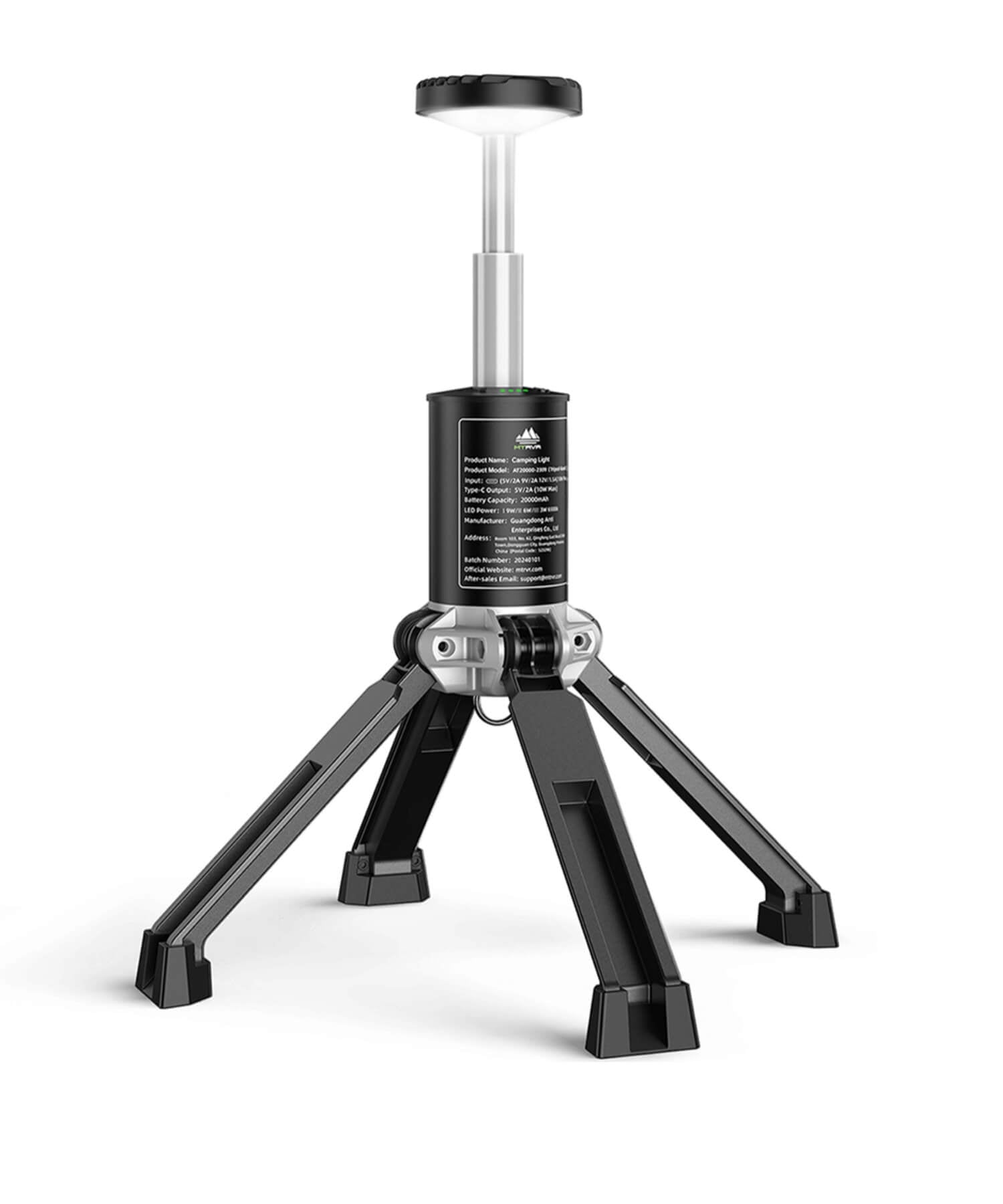 MTRVR Black Sturdy Tent Light for Camping