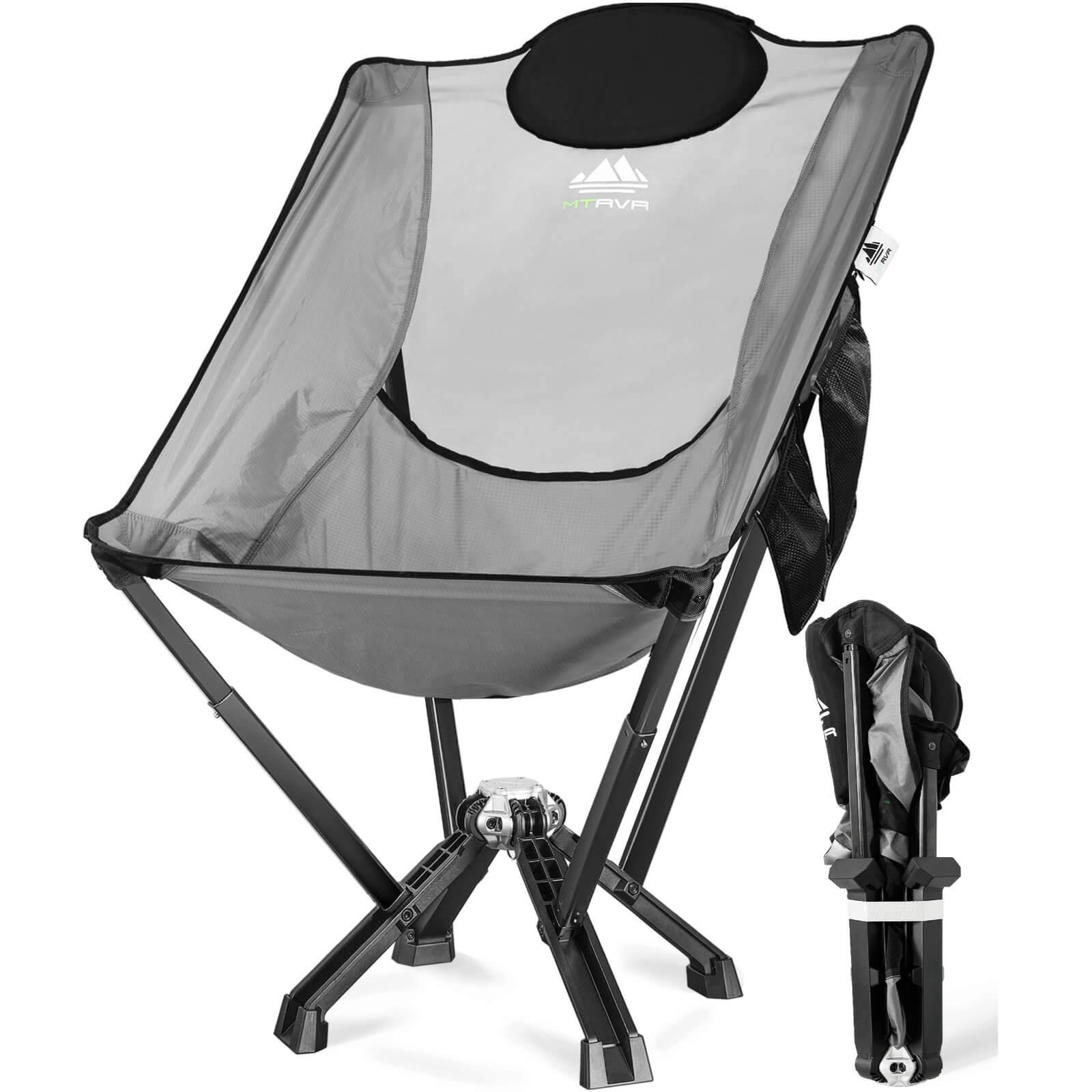 MTRVR High Back Folding Camping Chair for Tall Big Adult Silver -1