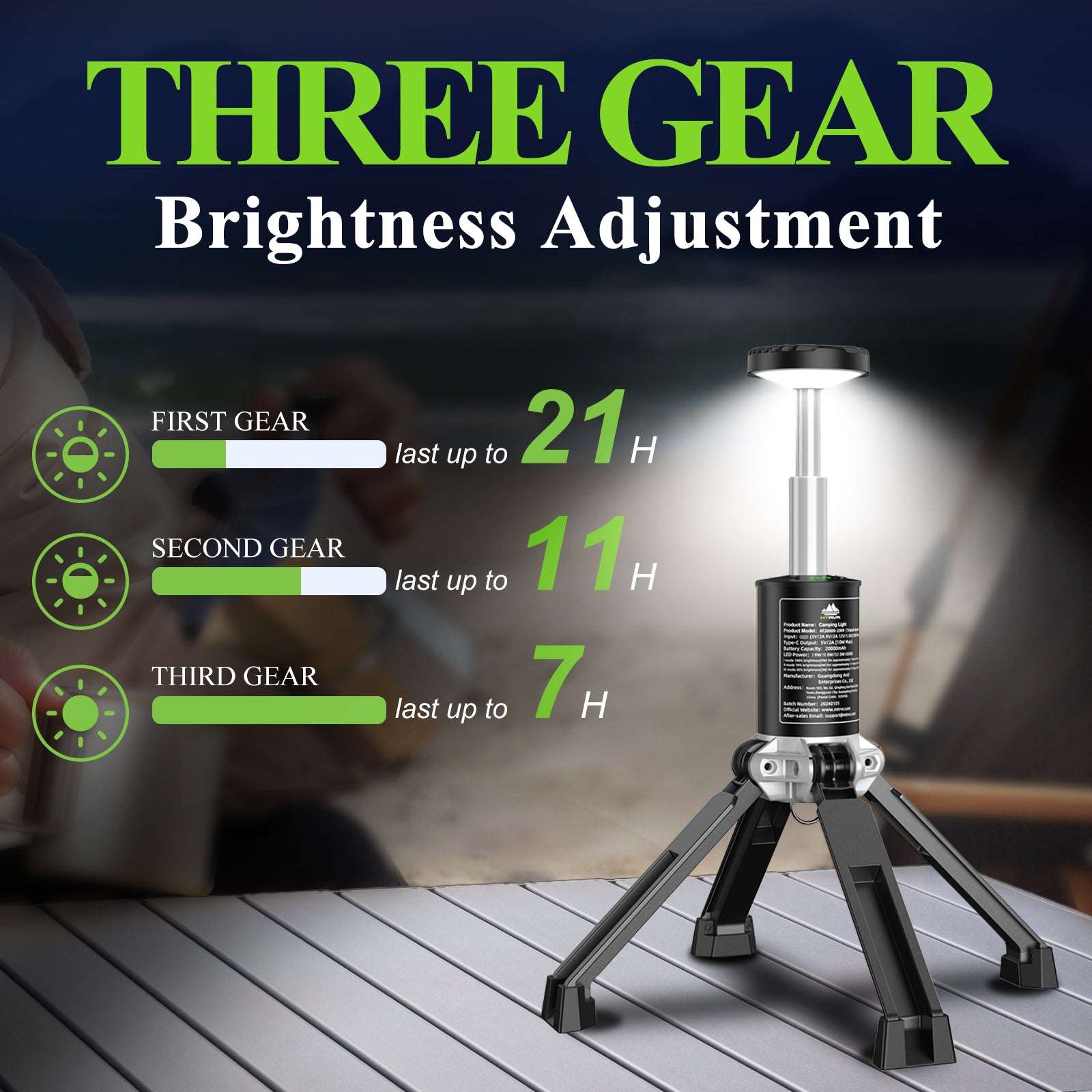 MTRVR Long-lasting Waterproof Telescoping Camping Light