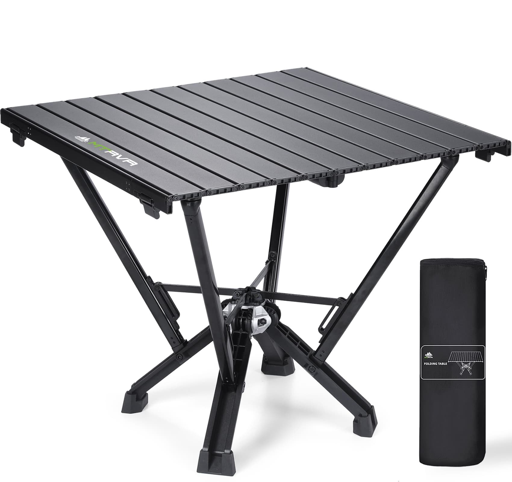 MTRVR Metal Heat-Resistant Folding Camping Table Outside Portable Square Beach Table with Carrying Bag for Sand Car Camping Travel