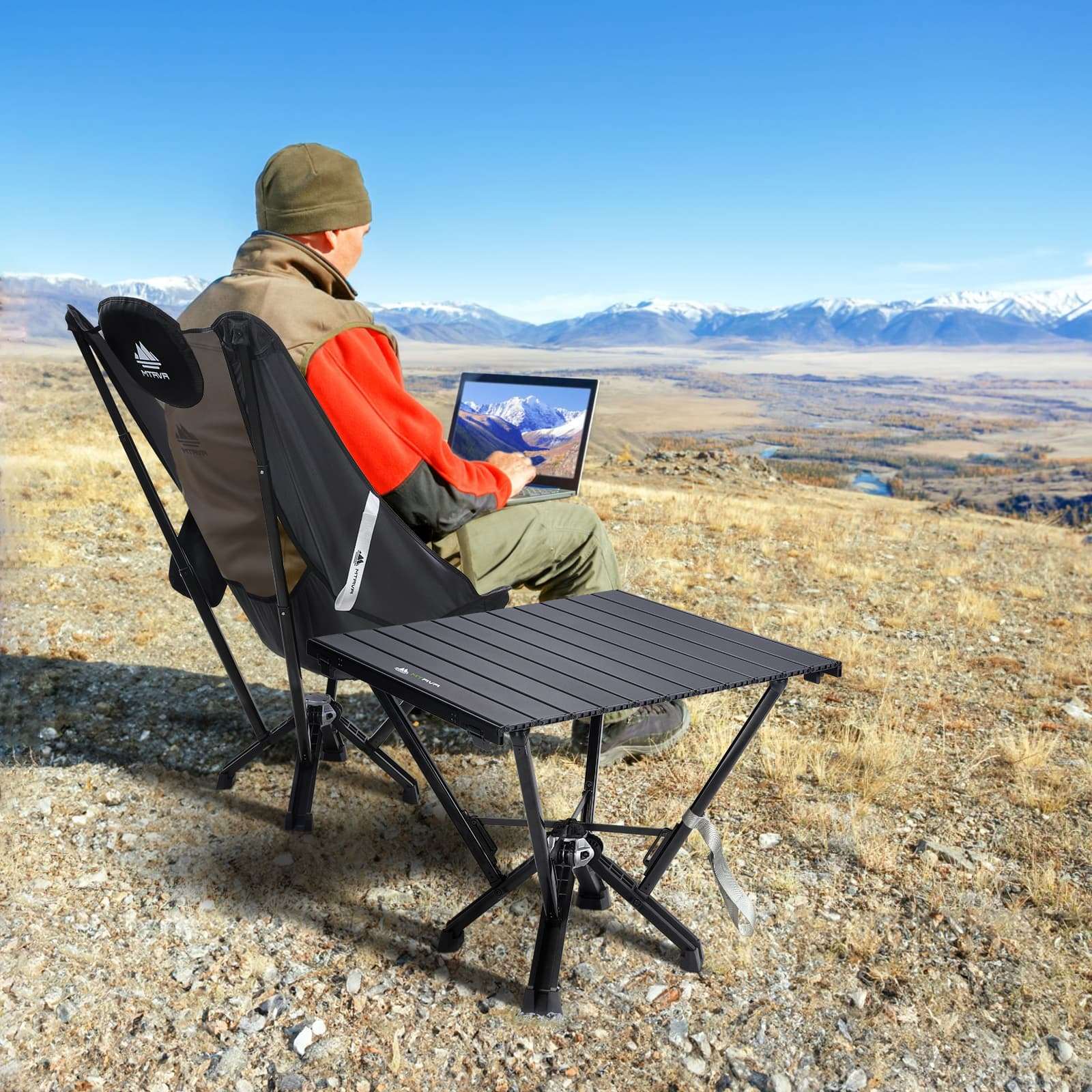 MTRVR Outdoor Desk Portable Folding Table