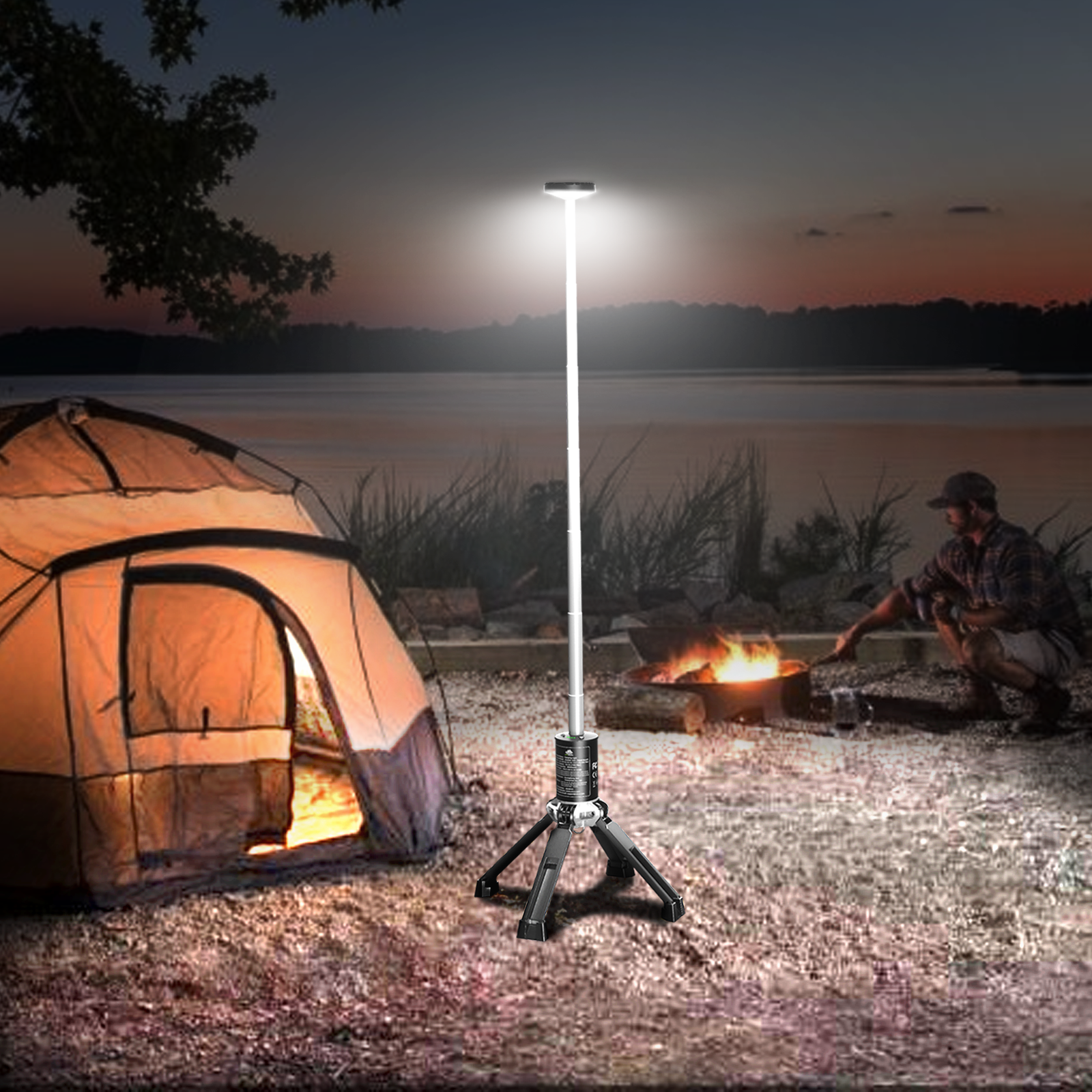 MTRVR Portable Camping Lantern in Outside Night